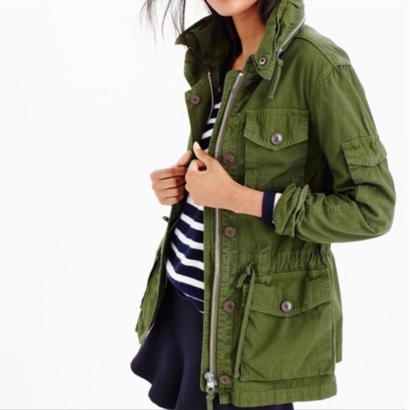 J.Crew Women's Utility Jacket Army Green Size small - Picture 2 of 10